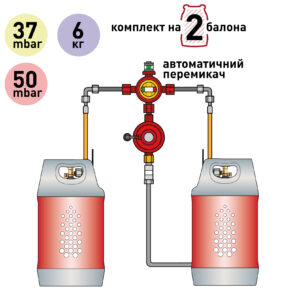 Газобалонная установка на 2 баллона 37/50 мбар 6 кг/час с автоматическим переключающим клапаном Газобалонная установка на 2 баллона 37/50 мбар 6 кг/час с автоматическим переключающим клапаном