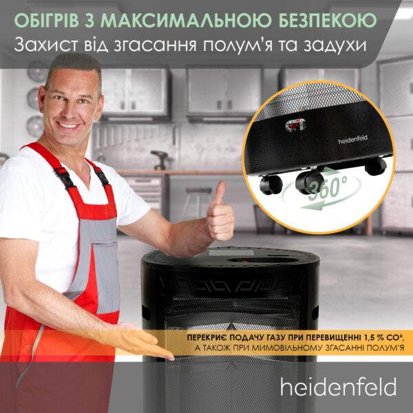 Напольный газовый обогреватель Heidenfeld Blueflame GH110 Бытовым пользователям gazballon.com.ua