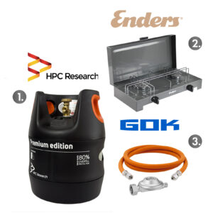 Набор: газовая плита Enders Canberra + баллон газовый HPCR-G.4, 12,7л c отсекателем + комплект подключения 1790NP12